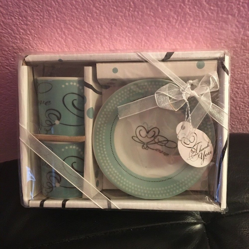 Artisano Designs Set Espresso‎ Cups and Plates Gift Set